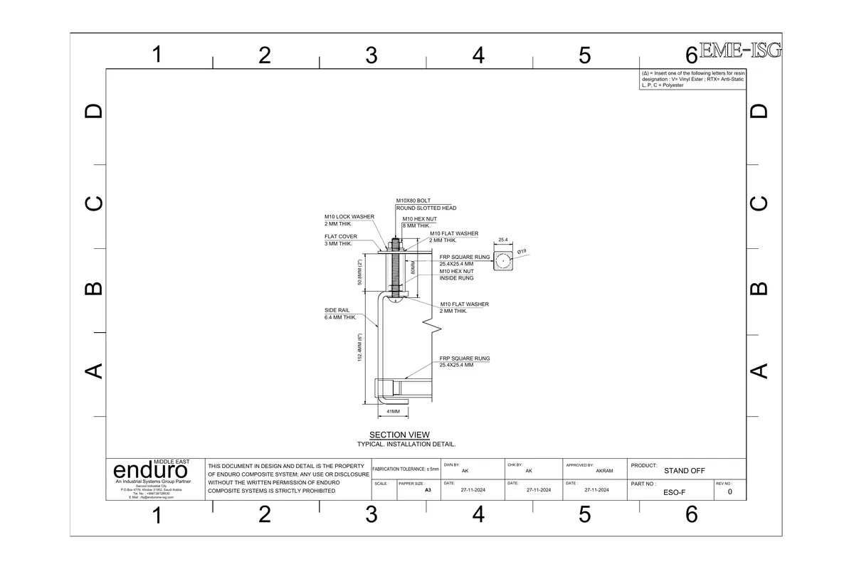 Fiber Stand-Off Details Drawing
